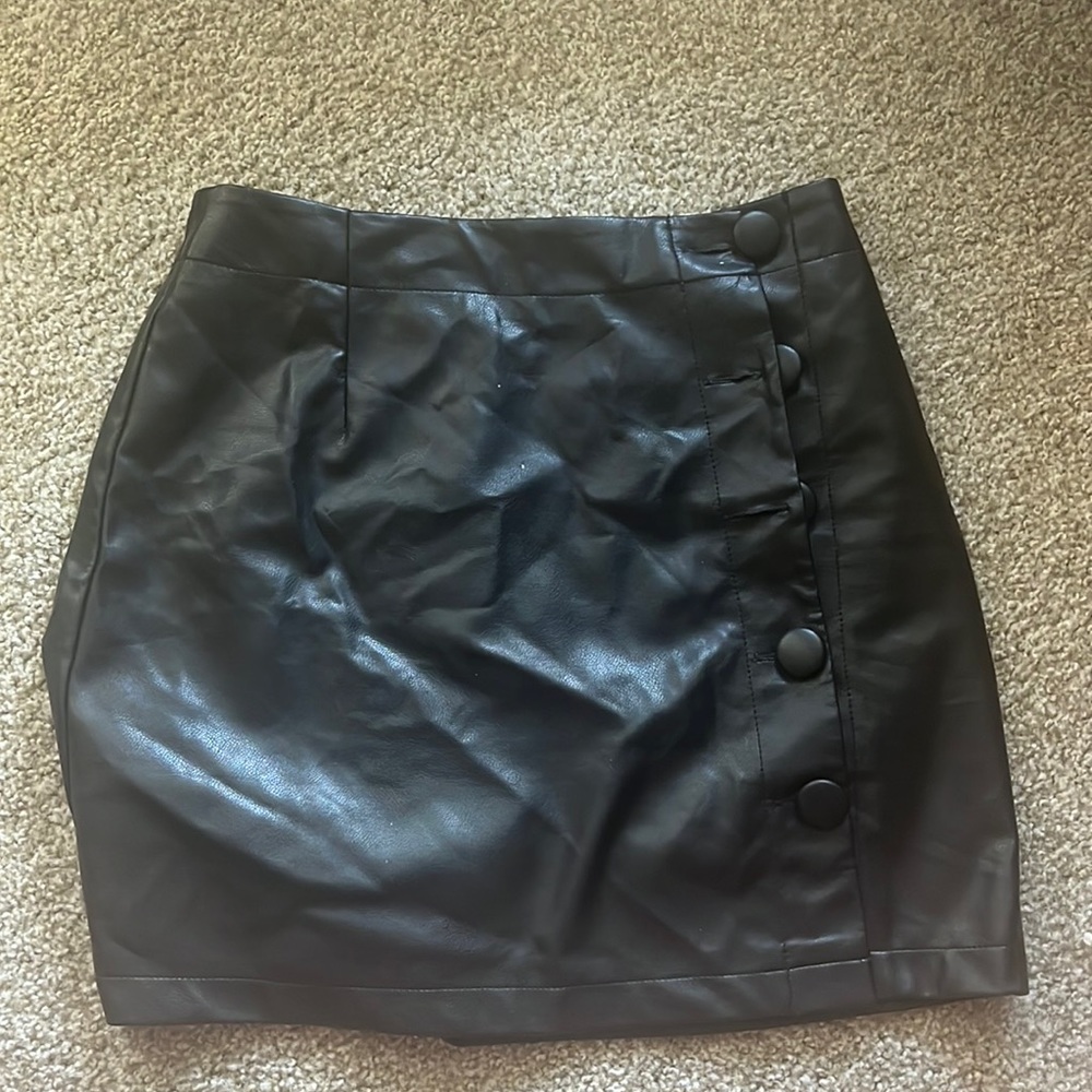 Faux leather skirt